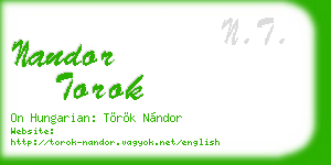 nandor torok business card