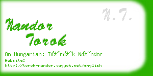 nandor torok business card